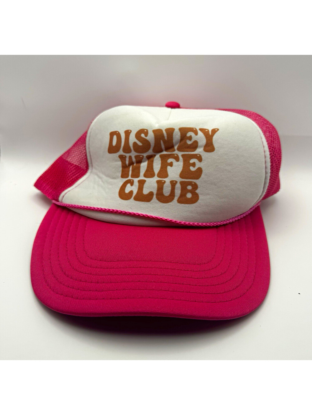 OTTO Disney Wife Club Pink/White Mesh Trucker Hat One Size Unisex Adult